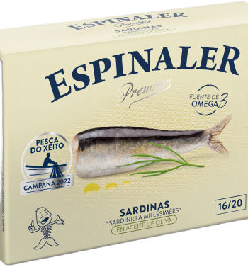 Espinaler Baby Sardines in Olive Oil 16/20 Premium Line, 115g