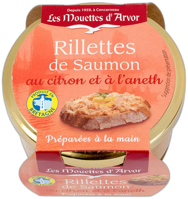 Les Mouettes d'Arvor Rillettes of Salmon w/ Lemon & Dill, 125g